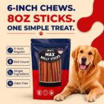 6" Regular Odor-Free Natural Beef Chew Sticks for Dogs - Image 8