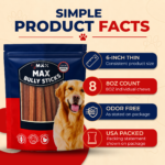 6" Thin Odor-Free Natural Beef Chew Sticks for Dogs - Image 2