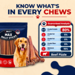 6" Thin Odor-Free Natural Beef Chew Sticks for Dogs - Image 3
